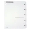 Table Of Contents Customizable Index With Preprinted Tabs, White, Numbered 1-5