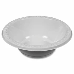 Tablemate Plastic Dinnerware, Bowl, 12 oz, White, 125/Pack