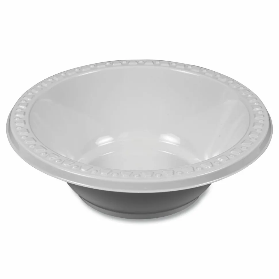 Tablemate Plastic Dinnerware, Bowl, 12 oz, White, 125/Pack