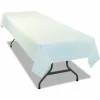 Tablemate Table Set Rectangular Table Covers, Heavyweight Plastic, 54" x 108", White, 24/Carton