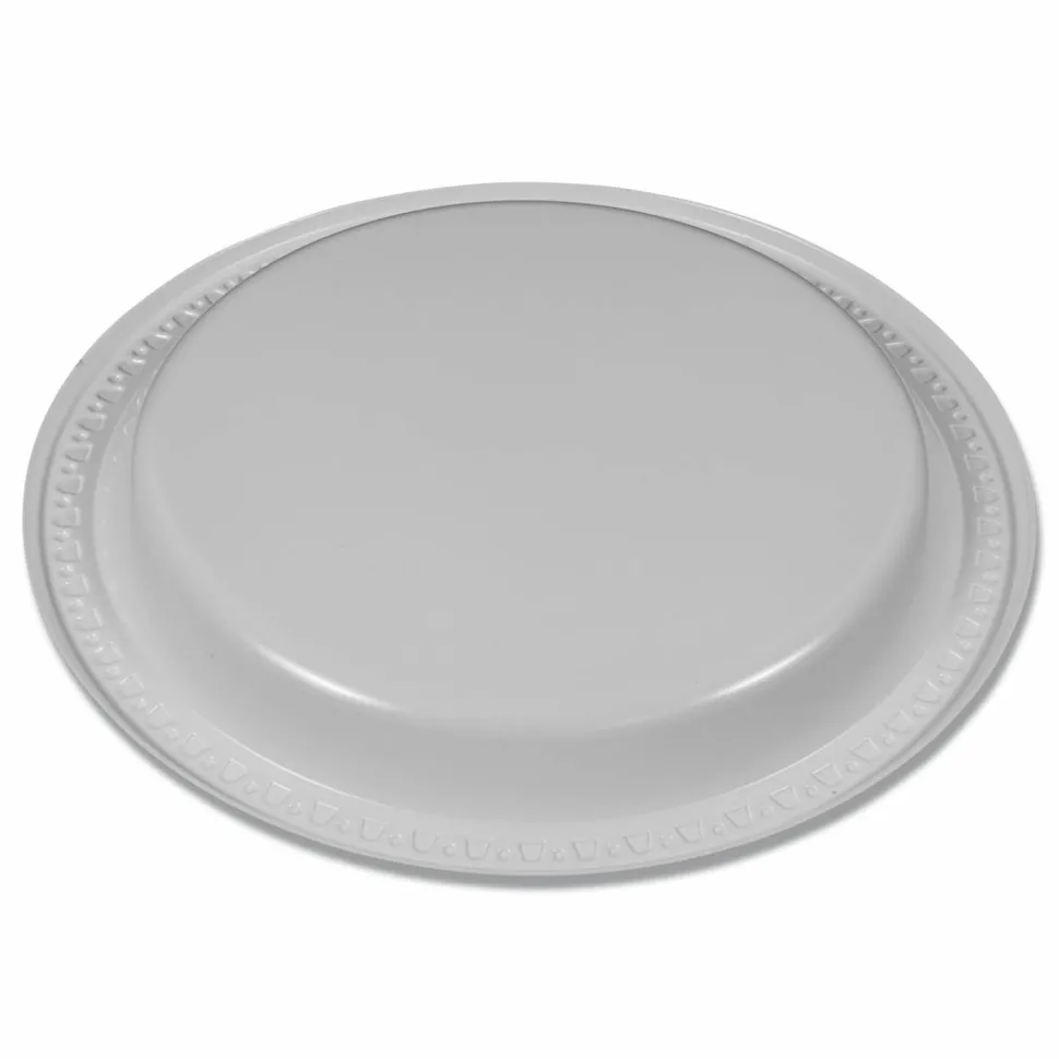 Tablemate Plastic Dinnerware, Plates, 7" dia, White, 125/Pack