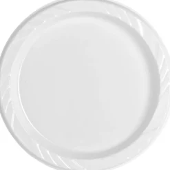 Tablemate Plastic Dinnerware, Plates, 6" dia, White, 125/Pack