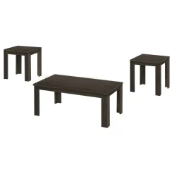Table Set, 3pcs Set, Coffee, End, Side, Accent, Living Room, Brown Laminate, Transitional