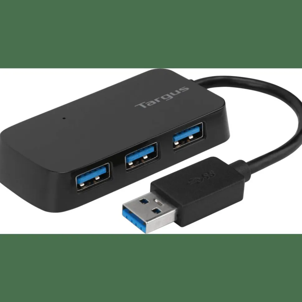 Targus 4-Port USB 3.0 SuperSpeed Hub, 2.75"H x 0.5"W x 0.5"D