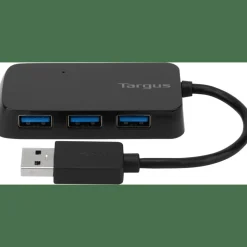 Targus 4-Port USB 3.0 SuperSpeed Hub, 2.75"H x 0.5"W x 0.5"D