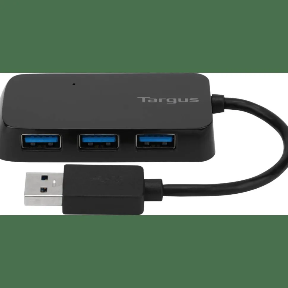 Targus 4-Port USB 3.0 SuperSpeed Hub, 2.75"H x 0.5"W x 0.5"D