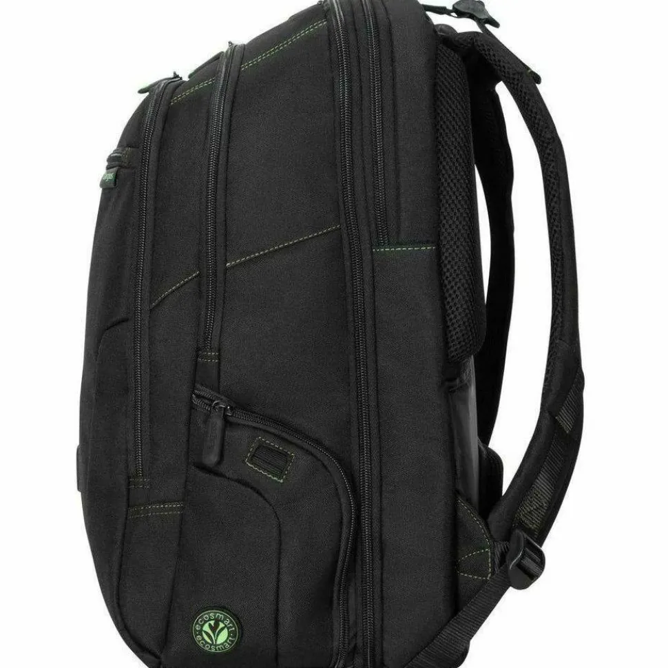 Targus Spruce EcoSmart TBB019US Carrying Case (Backpack) for 17" Notebook - Black, Green - TAA Compliant