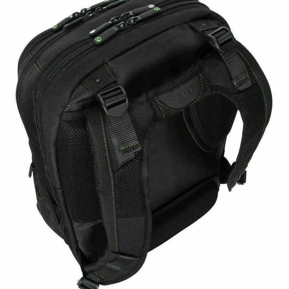 Targus Spruce EcoSmart TBB019US Carrying Case (Backpack) for 17" Notebook - Black, Green - TAA Compliant