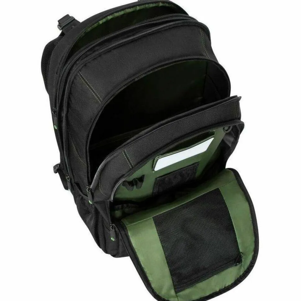 Targus Spruce EcoSmart TBB019US Carrying Case (Backpack) for 17" Notebook - Black, Green - TAA Compliant