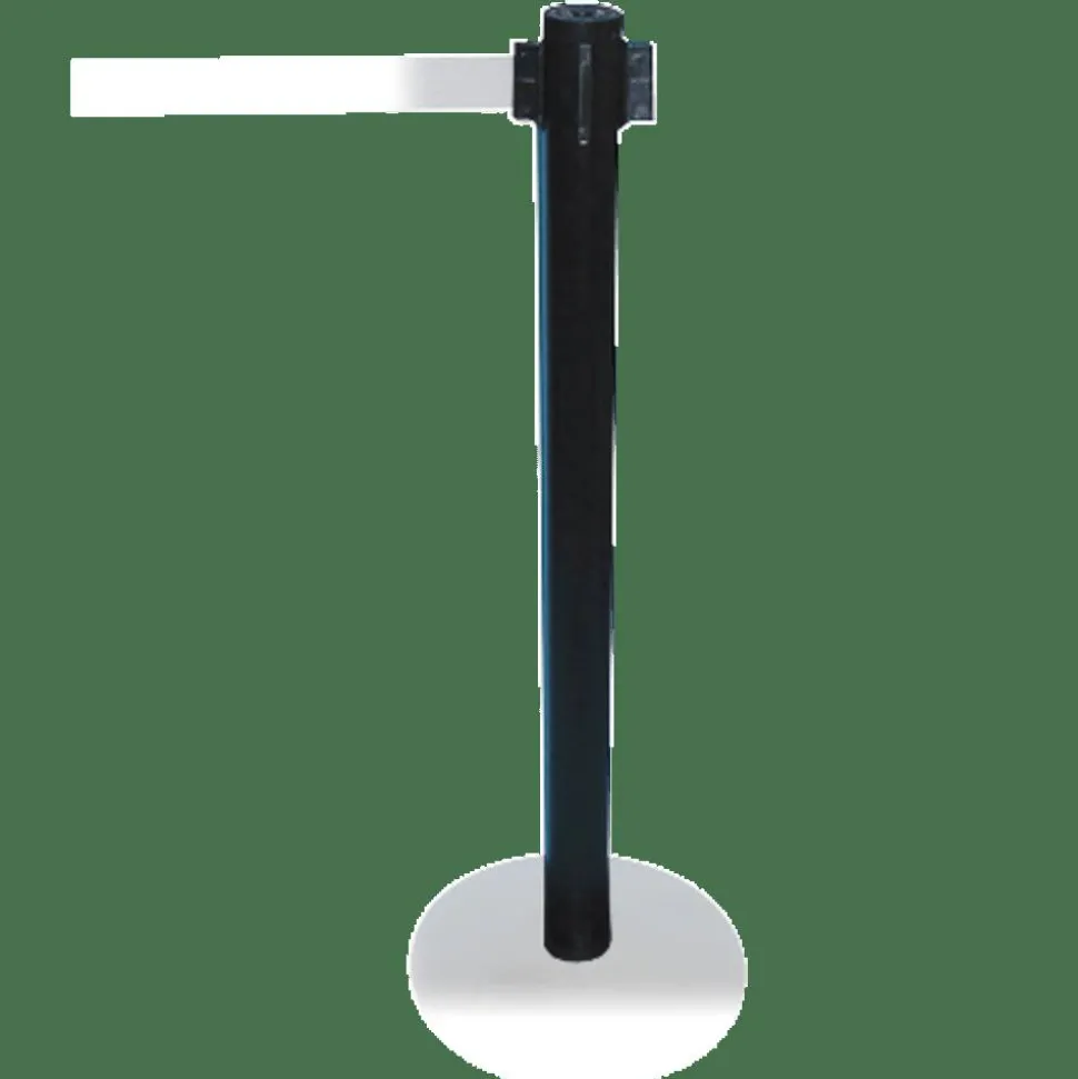 Tatco Adjusta-Tape Black Crowd Control Stanchions, 40"H, Black, Box Of 2