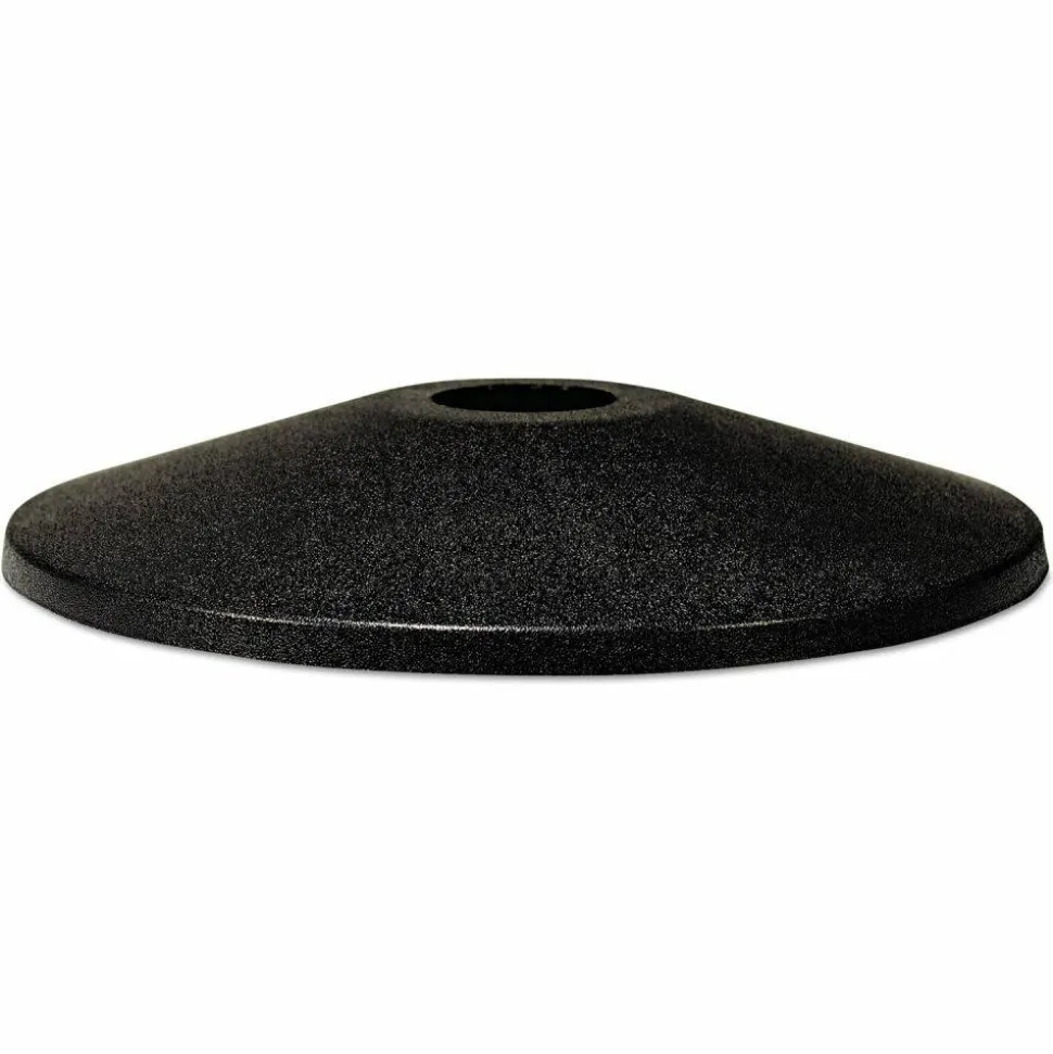 Tatco Adjusta-Tape Crowd Control Stanchion Bases, 14"Diameter, Black, Box Of 2