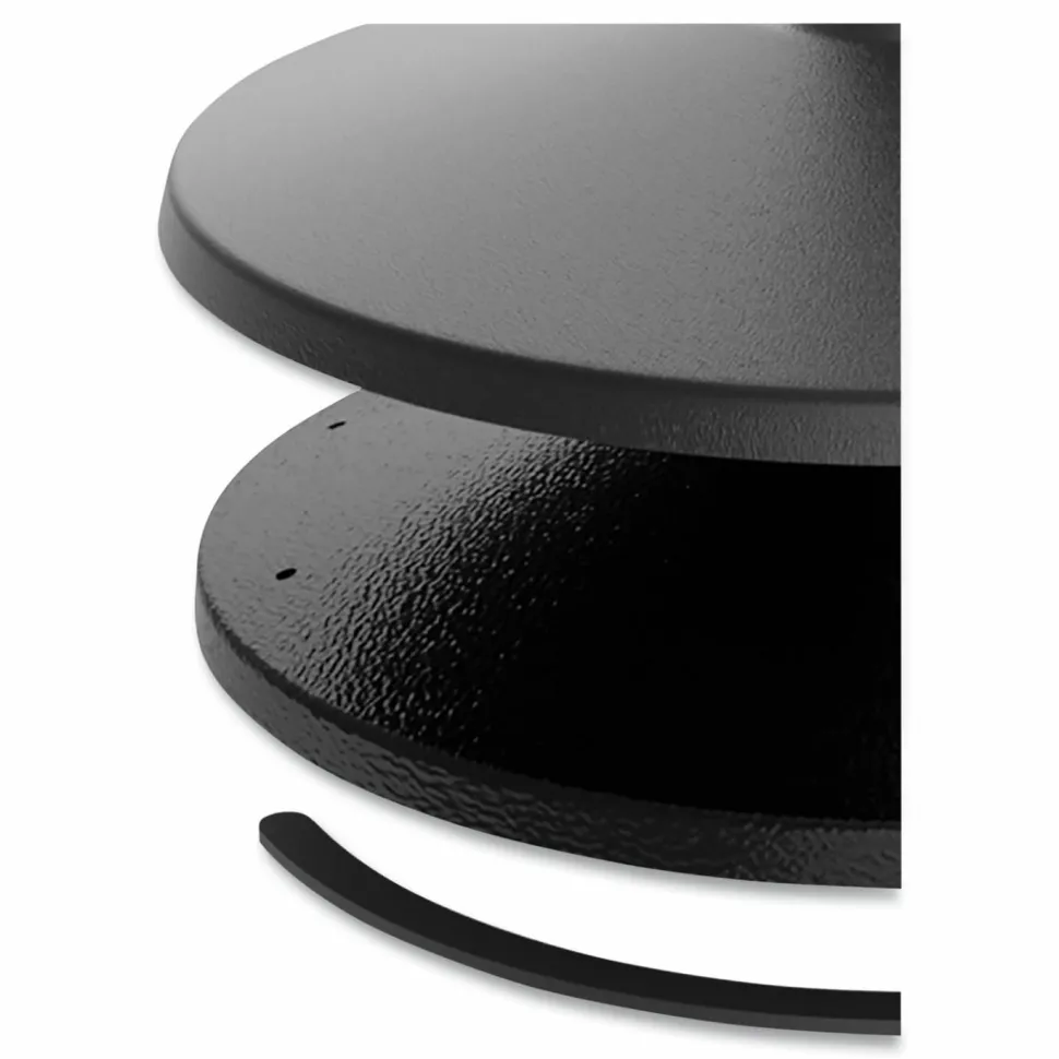 Tatco Adjusta-Tape Crowd Control Stanchion Bases, 14"Diameter, Black, Box Of 2