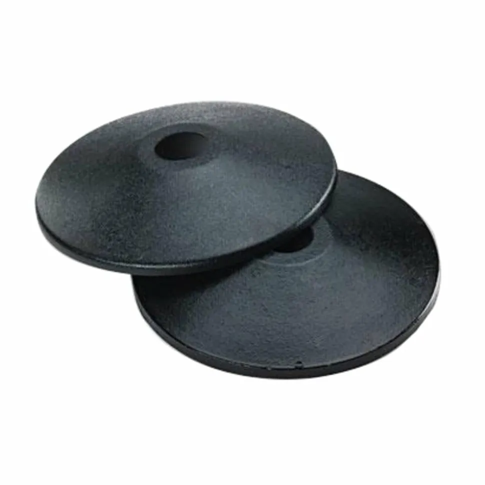 Tatco Adjusta-Tape Crowd Control Stanchion Bases, 14"Diameter, Black, Box Of 2