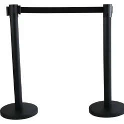 Tatco Economy Crowd Control, Assorted Materials, 14" x 35" x 9 ft 6", Black, 2/Carton