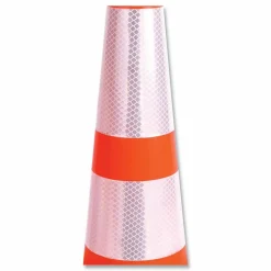 Tatco Traffic Cone, 11.5 x 11.5 x 28, Orange/Silver/Black