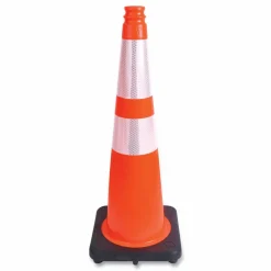 Tatco Traffic Cone, 11.5 x 11.5 x 28, Orange/Silver/Black