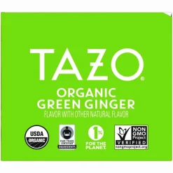 Tazo Tea Bags, Organic Green Ginger, 16/Box, 6 Boxes/Carton