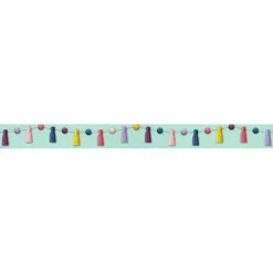 Teacher Created Resources Straight Border Trim, Oh Happy Day Pom-Poms And Tassels, Pack Of 12 Pieces