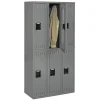 Tennsco Double-Tier Locker, 3 Wide, 72"H x 36"W x 18"D, Medium Gray