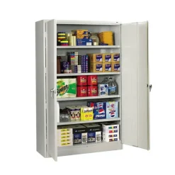 Tennsco Jumbo Steel Cabinets, 5 Shelves, 78"H x 48"W x 24"D, Light Gray