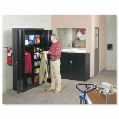 Tennsco Jumbo Steel Cabinets, 5 Shelves, 78"H x 48"W x 24"D, Light Gray