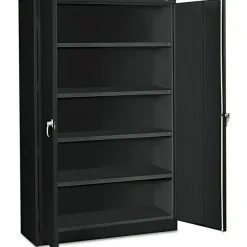 Tennsco Jumbo Steel Cabinets, 5 Shelves, 78"H x 48"W x 24"D, Black