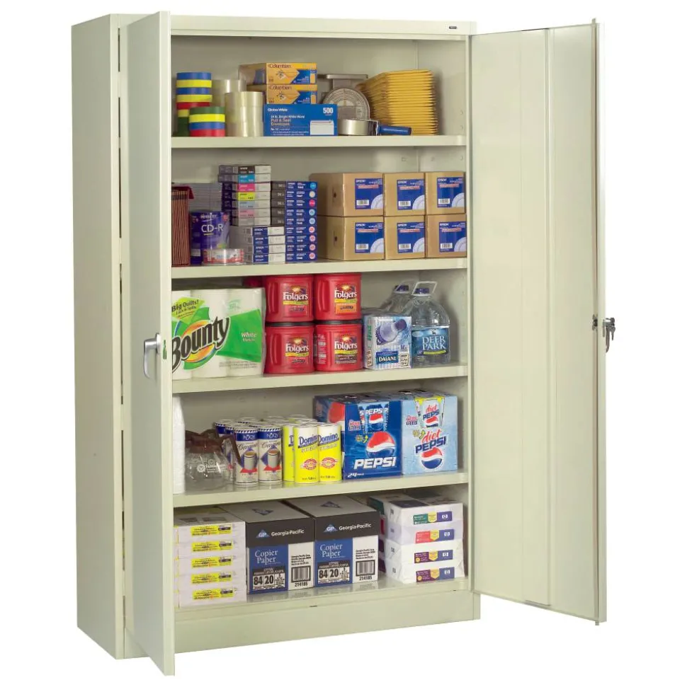 Tennsco Jumbo Storage Cabinet, 5-Shelf, Putty