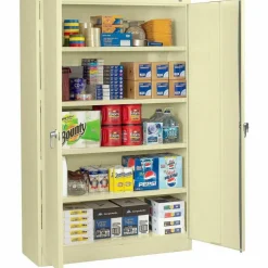 Tennsco Jumbo Storage Cabinet, 5-Shelf, Putty