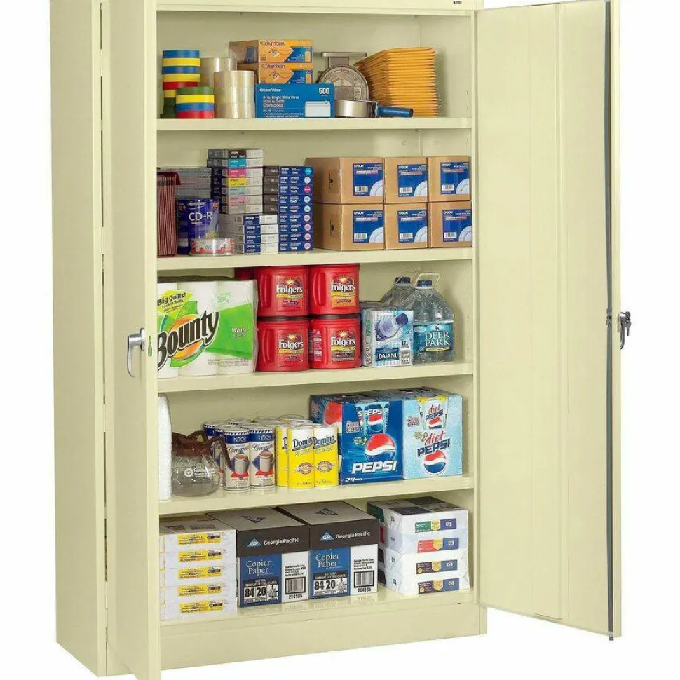 Tennsco Jumbo Storage Cabinet, 5-Shelf, Putty