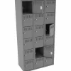 Tennsco Six-Tier Box Locker, 3-Wide, 72"H x 36"W x 18"D, Medium Gray