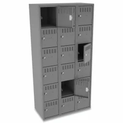 Tennsco Six-Tier Box Locker, 3-Wide, 72