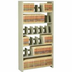 Tennsco Snap-Together Open Shelving Unit, 88"H x 48"W x 12"D, Sand