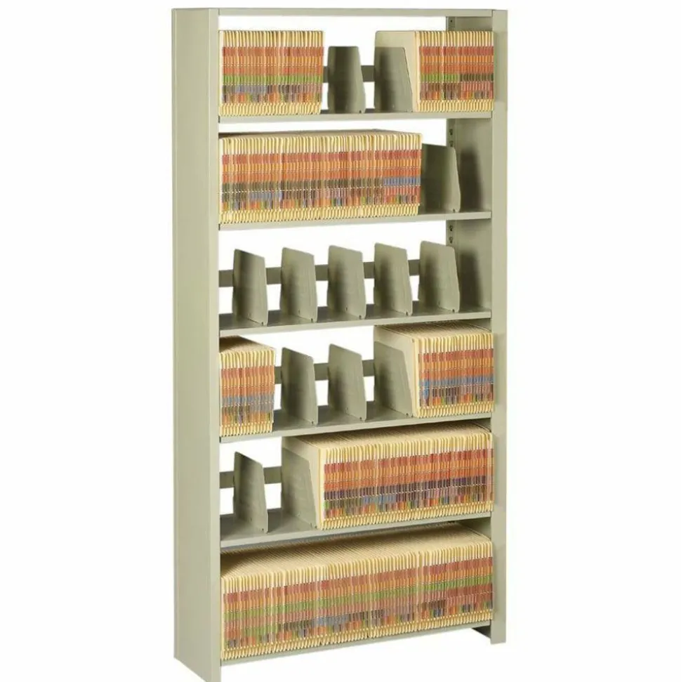 Tennsco Snap-Together Open Shelving Unit, 88"H x 48"W x 12"D, Sand