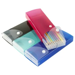 Textured Slider Pencil Box, Assorted Colors