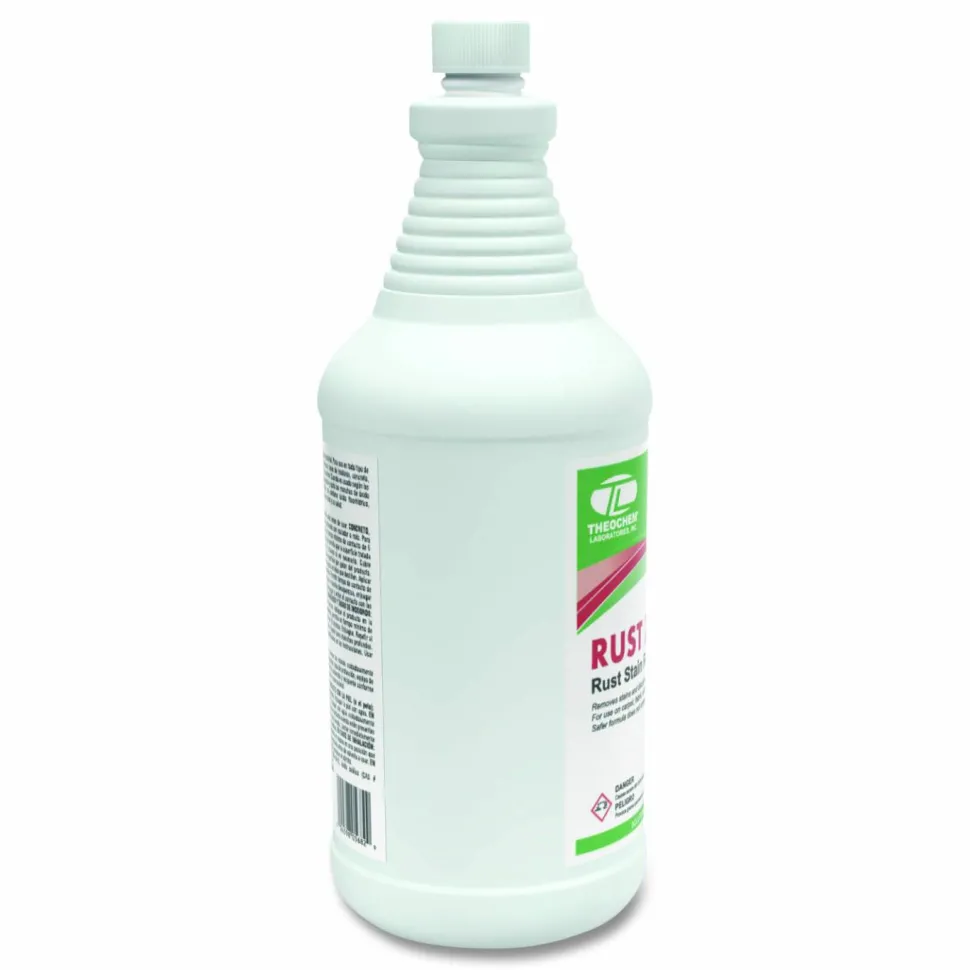 Theochem Laboratories Rust-X Rust Stain Remover Acidic Cleaner, Acidic Scent, 1 qt Bottle, 12/Carton