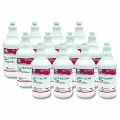 Theochem Laboratories Safe-T-Bowl Liquid Toilet Bowl Cleaner, Unscented, 32 oz Bottle, 12/Carton