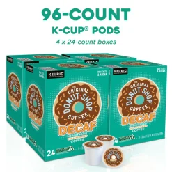 The Original Donut Shop Decaf Keurig Single-Serve K-Cup Pods, Medium Roast, 24 Pods Per Pack, Case Of 4 Packs