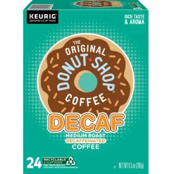 The Original Donut Shop Decaf Keurig Single-Serve K-Cup Pods, Medium Roast, 24 Pods Per Pack, Case Of 4 Packs