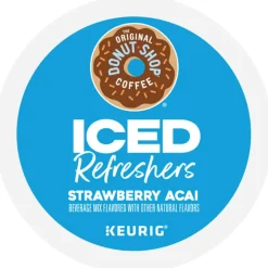 The Original Donut Shop Iced Refreshers, Strawberry Açaí Flavor, Keurig Single Serve K-Cup Pods, Box of 20 K-Cup Pods