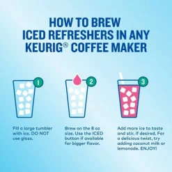 The Original Donut Shop Iced Refreshers, Strawberry Açaí Flavor, Keurig Single Serve K-Cup Pods, Box of 20 K-Cup Pods