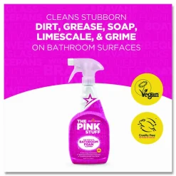 The Pink Stuff Miracle Bathroom Foam Cleaner, Fruity Scent, 25.4 oz Trigger Spray Bottle, 4/Carton