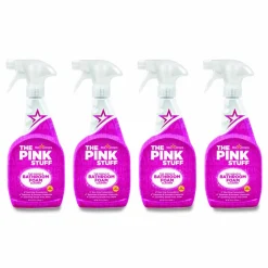 The Pink Stuff Miracle Bathroom Foam Cleaner, Fruity Scent, 25.4 oz Trigger Spray Bottle, 4/Carton