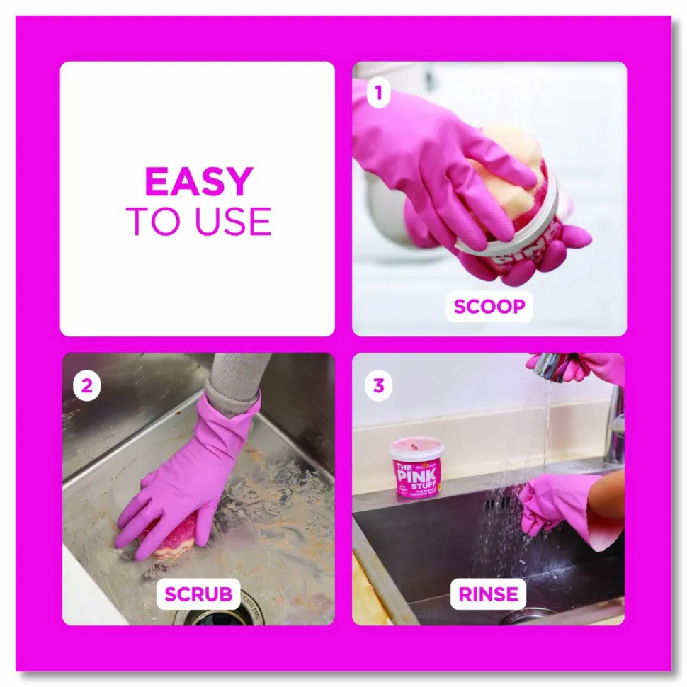 The Pink Stuff Miracle Cleaning Paste, Fruity Scent, 17.6 oz Jar, 6/Carton