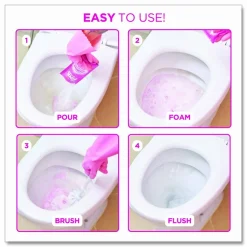 The Pink Stuff Miracle Power Foaming Toilet Cleaner, Fruity Scent, 3.5 oz Packet, 2 Packets/Box