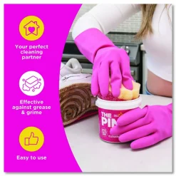 The Pink Stuff Sqeezy Dual-Sided Sponge and Scrubber, 4" x 5.3", 3.8" Thick, Pink/Ivory