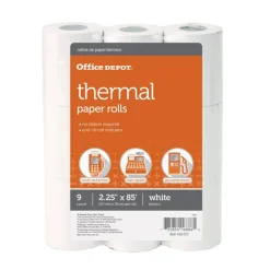 Thermal Paper Rolls, 2-1/4" x 85', White, Pack Of 9