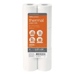 Thermal Paper Rolls, 2-1/4" x 50', White, Pack Of 6