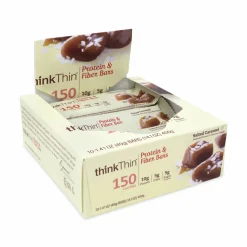 thinkThin High Protein Bars, Salted Caramel, 1.41 oz Bar, 10 Bars/Carton