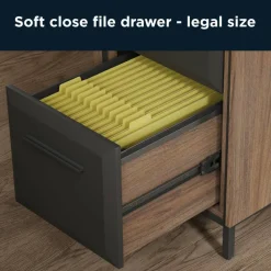 Thomasville Alderbrook 21"D Vertical 2-Drawer File Cabinet, Walnut/Matte Black