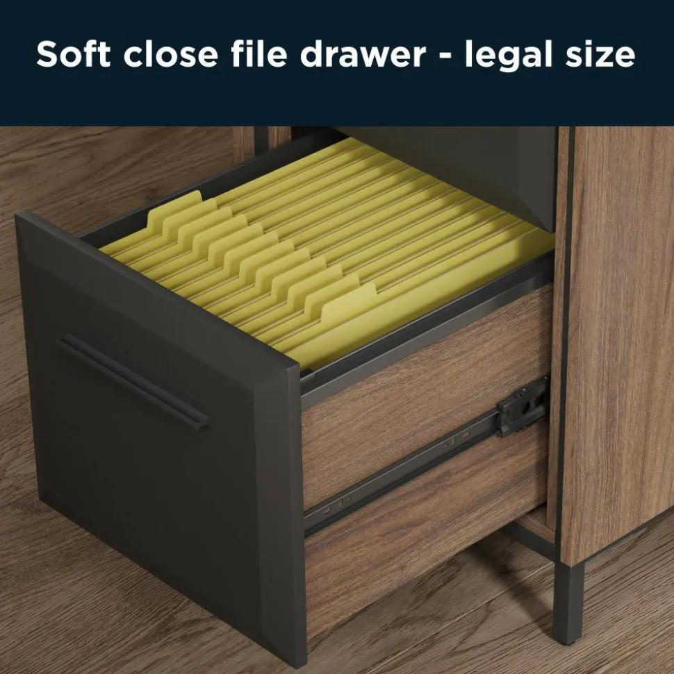Thomasville Alderbrook 21"D Vertical 2-Drawer File Cabinet, Walnut/Matte Black